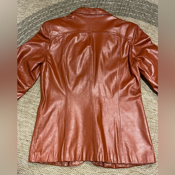 Vintage 1970s The Tannery Leather Jacket size 14T - Picture 8 of 15